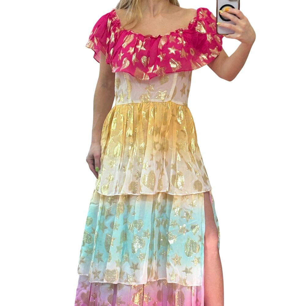 NWT LoveShackFancy Vynne Maxi Dress Surfer Fuschia Light - 2